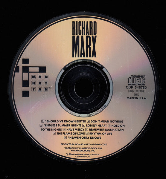 Richard Marx : Richard Marx (CD, Album)
