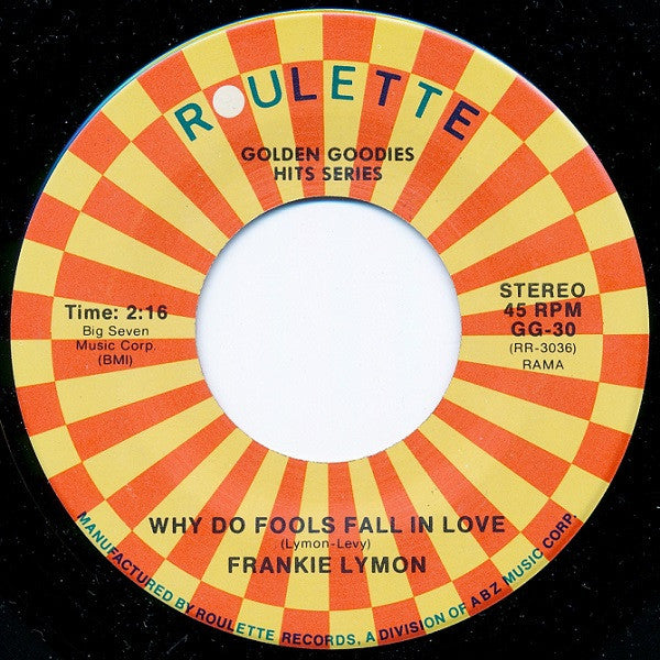 Frankie Lymon : Why Do Fools Fall In Love / I'm Not A Juvenile Delinquent (7", Single)