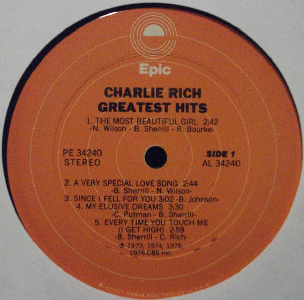 Charlie Rich : Greatest Hits (LP, Comp, Pit)