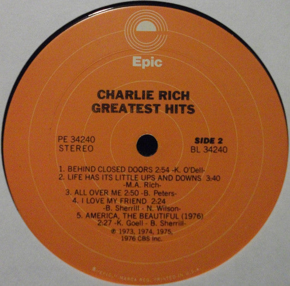 Charlie Rich : Greatest Hits (LP, Comp, Pit)