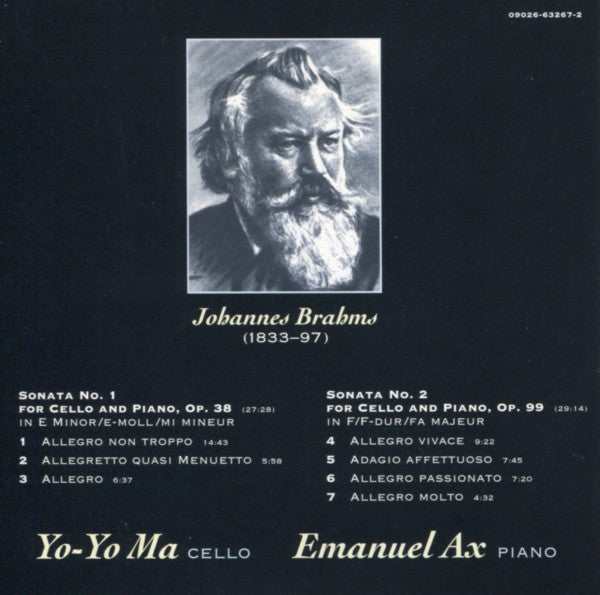 Johannes Brahms, Yo-Yo Ma, Emanuel Ax : Brahms Cello Sonatas (CD, Album)