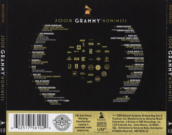 Various : 2008 Grammy Nominees (CD, Comp)
