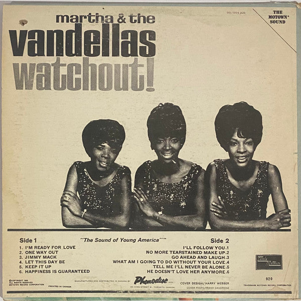 Martha Reeves & The Vandellas : Watchout! (LP, Album, Mono)