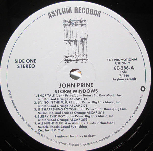 John Prine : Storm Windows (LP, Album, Promo)