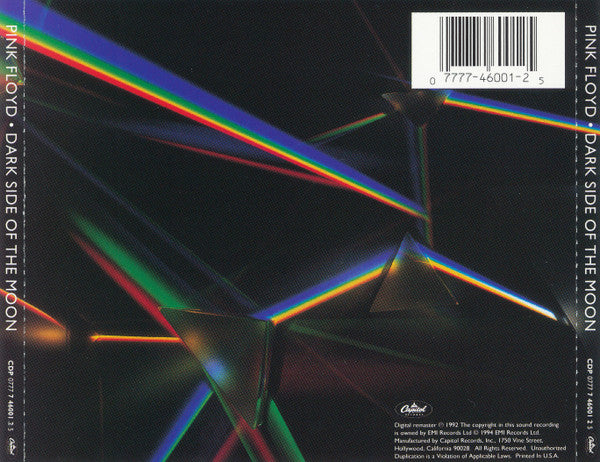 Pink Floyd : Dark Side Of The Moon (CD, Album, RE, RM, Cin)
