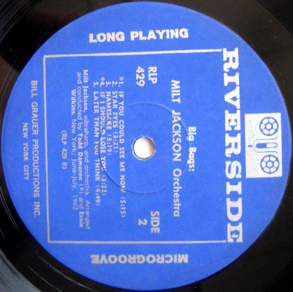 Milt Jackson Orchestra : Big Bags (LP, Album, Mono)