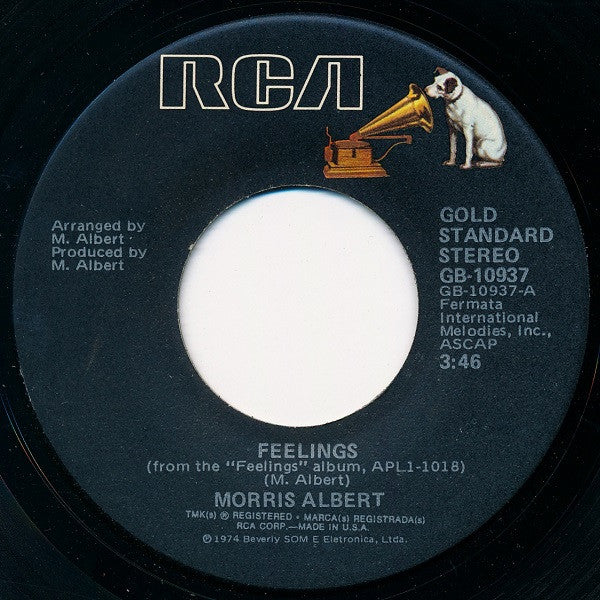 Morris Albert : Feelings (7", Single, RE, Styrene)