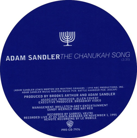 Adam Sandler : The Chanukah Song (CD, Promo)