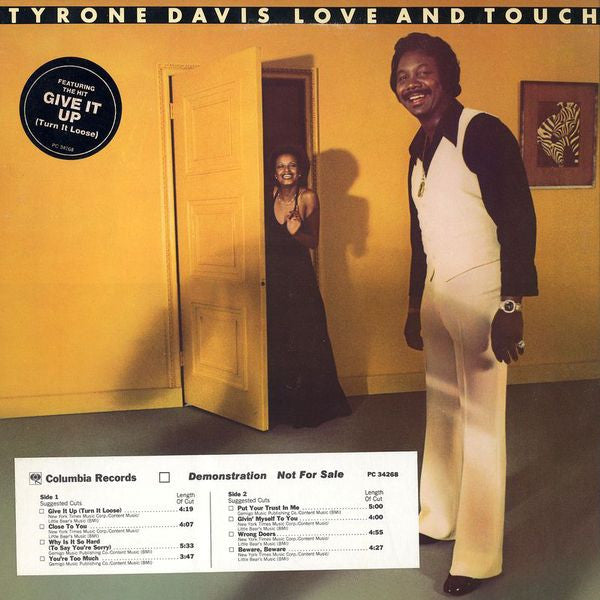 Tyrone Davis : Love And Touch (LP, Album, Promo)