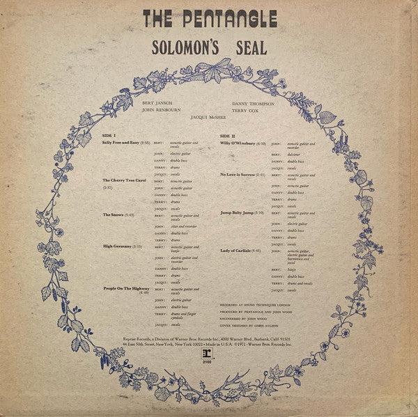 The Pentangle* : Solomon's Seal (LP, Album, Promo)
