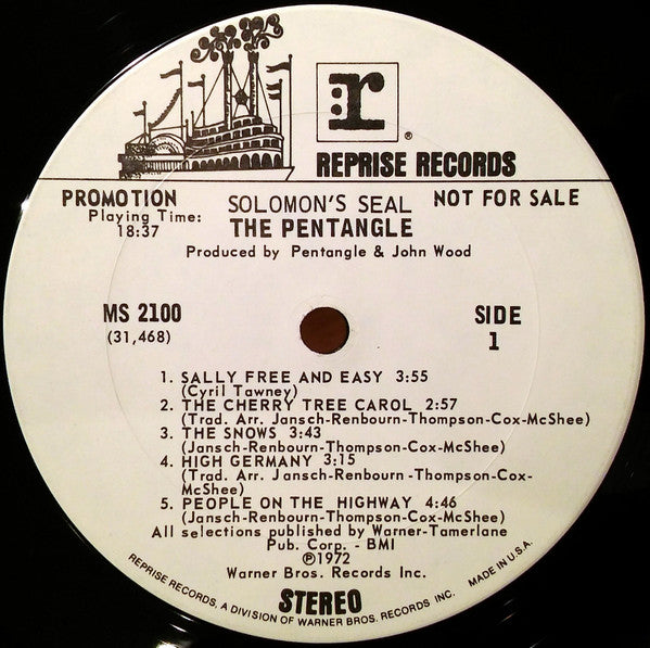The Pentangle* : Solomon's Seal (LP, Album, Promo)