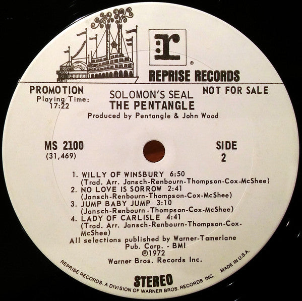 The Pentangle* : Solomon's Seal (LP, Album, Promo)