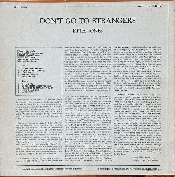 Etta Jones : Don't Go To Strangers (LP, Album, Mono, Abb)