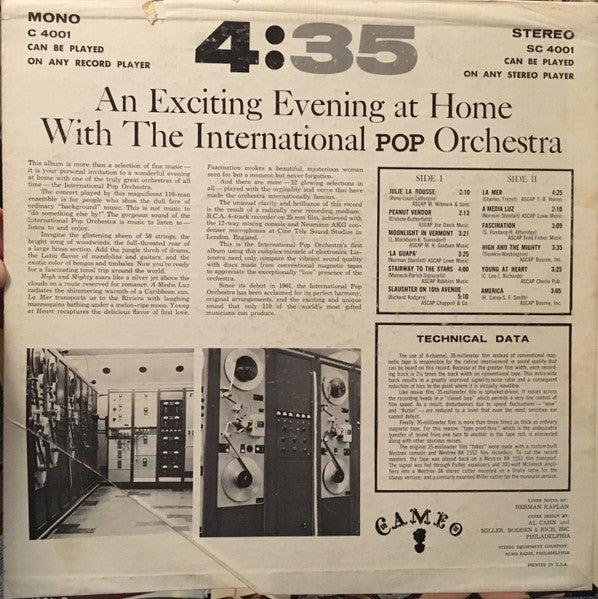 The International Pop Orchestra : An Exciting Evening At Home (LP, Album)