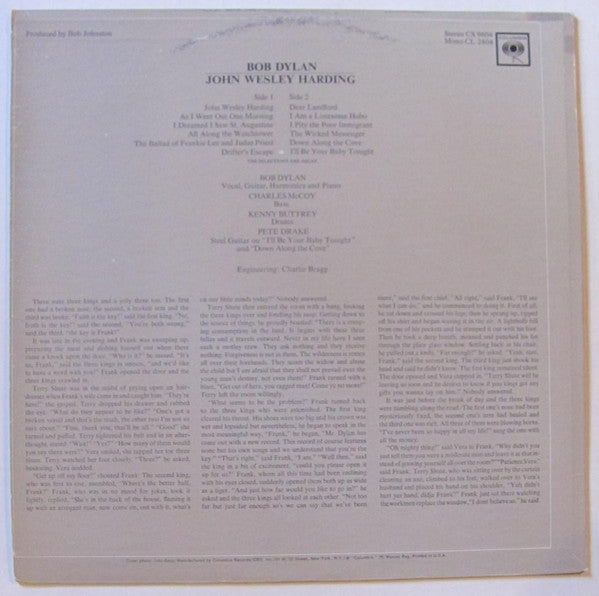 Bob Dylan : John Wesley Harding (LP, Album, Ter)