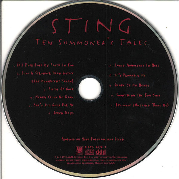 Sting : Ten Summoner's Tales (CD, Album)