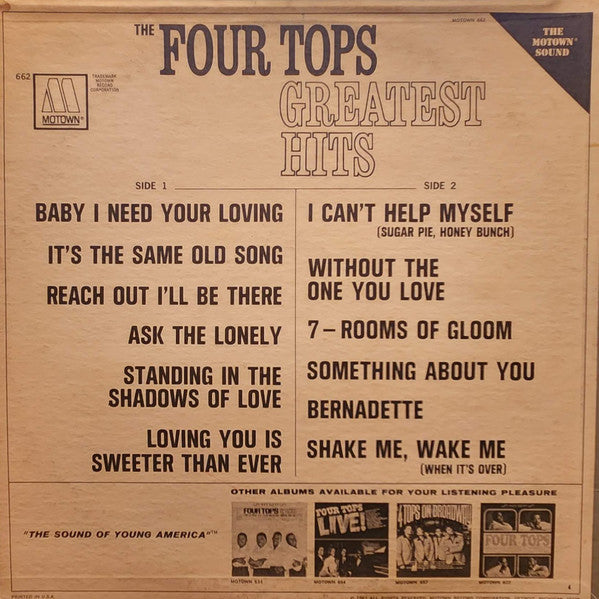 Four Tops : Four Tops Greatest Hits (LP, Comp)