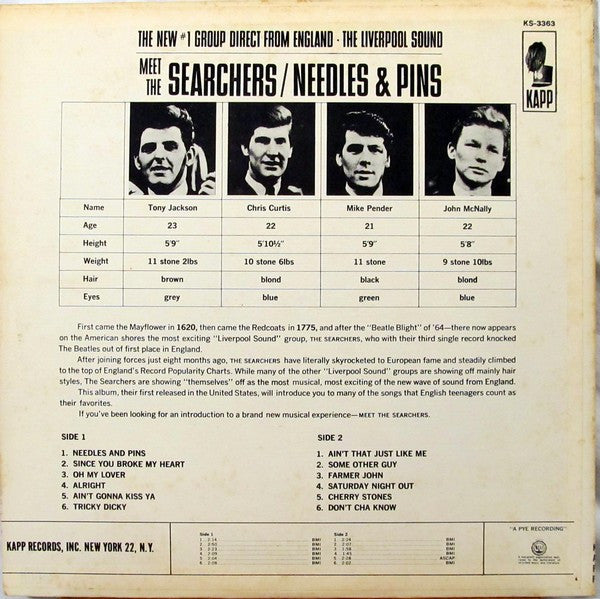 The Searchers : Meet The Searchers (LP, Album)