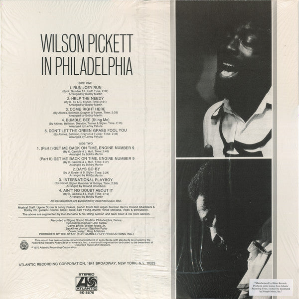 Wilson Pickett : In Philadelphia (LP, Album, RE)