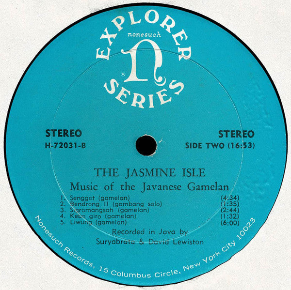 Unknown Artist : The Jasmine Isle (Javanese Gamelan Music) (LP)