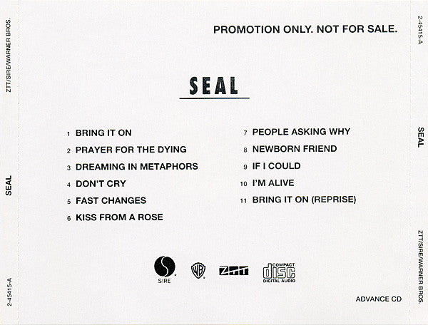 Seal : Seal (CD, Advance, Album, Promo)