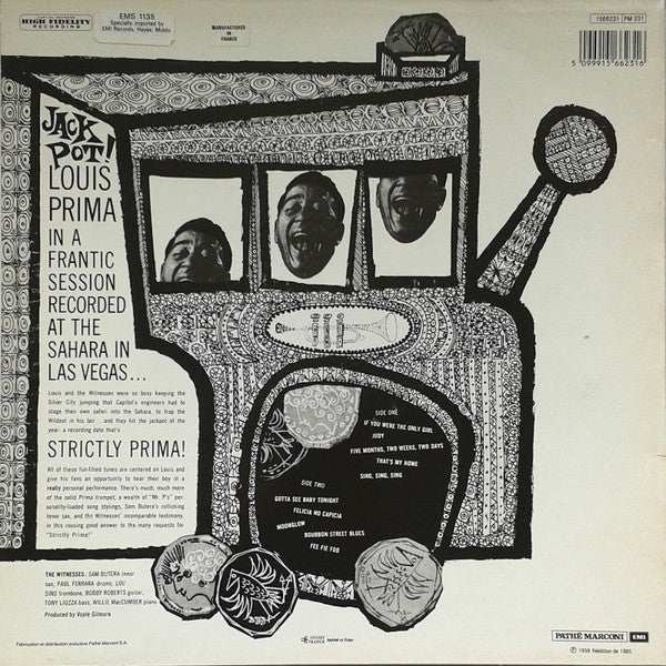 Louis Prima With Sam Butera And The Witnesses : Strictly Prima! (LP, Album, Mono, RE)
