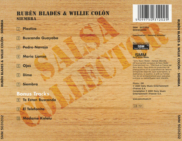 Willie Colon* & Ruben Blades : Siembra (CD, Album, RM)