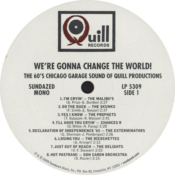 Various : We're Gonna Change The World! (The 60's Chicago Garage Sound Of Quill Productions) (LP, Comp, Mono, Gol)