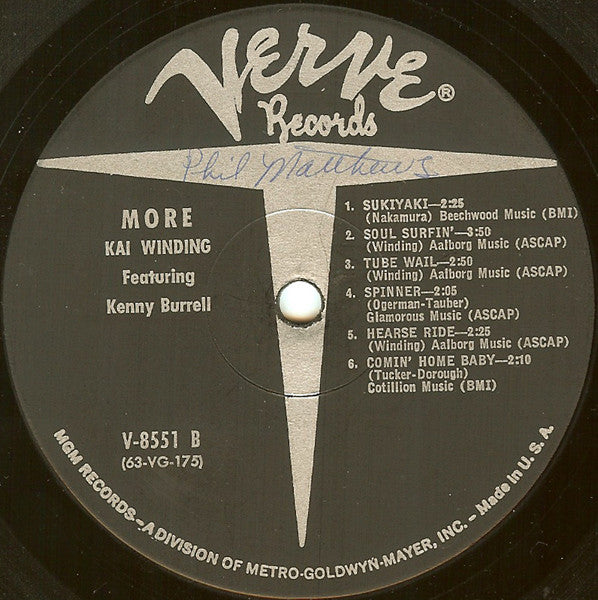 Kai Winding Featuring Kenny Burrell : !!! More !!! (Theme From Mondo Cane) (LP, Album, Mono, MGM)