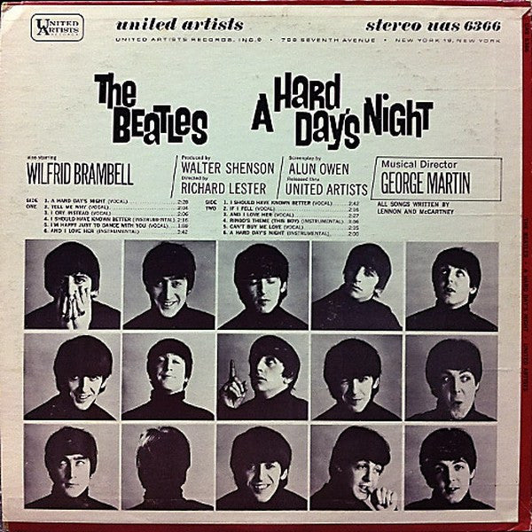 The Beatles : A Hard Day's Night (Original Motion Picture Sound Track) (LP, Album, RE, Ter)