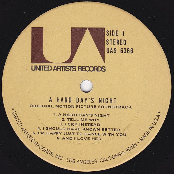 The Beatles : A Hard Day's Night (Original Motion Picture Sound Track) (LP, Album, RE, Ter)