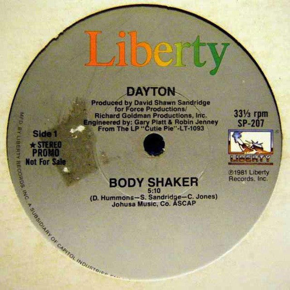 Dayton : Body Shaker (12", Single, Promo)