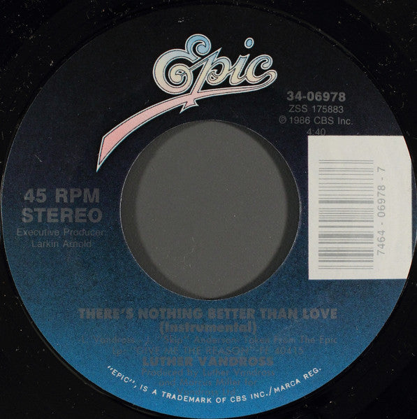 Luther Vandross Duet With Gregory Hines : There's Nothing Better Than Love (7", Styrene)