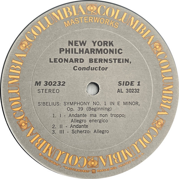 Jean Sibelius, Leonard Bernstein, New York Philharmonic : Symphony No. 1 / Luonnotar (LP)
