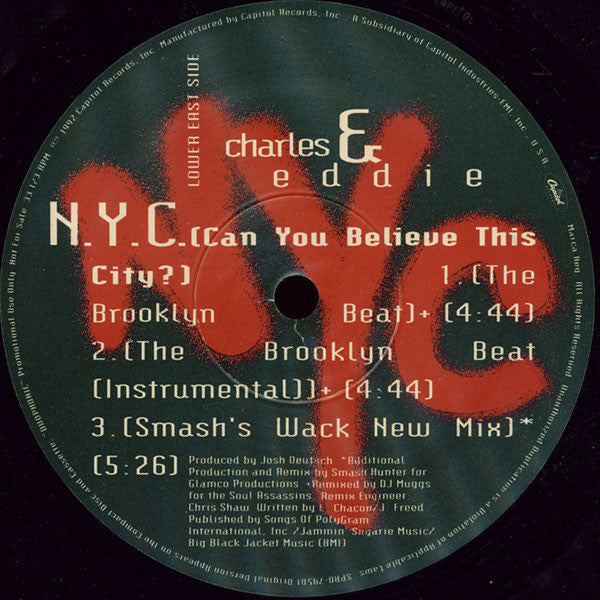 Charles & Eddie : N.Y.C. (Can You Believe This City?) (12", Promo)