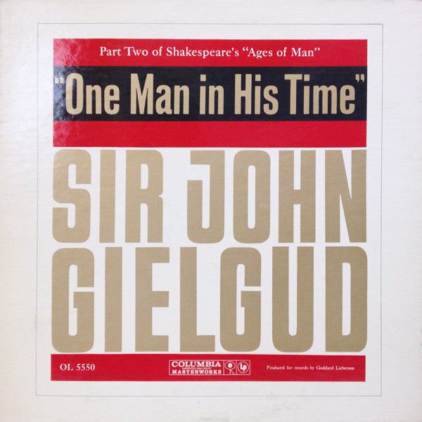 John Gielgud : "One Man In His Time" - Part Two Of Shakespeare's "Ages Of Man" (LP, Mono)