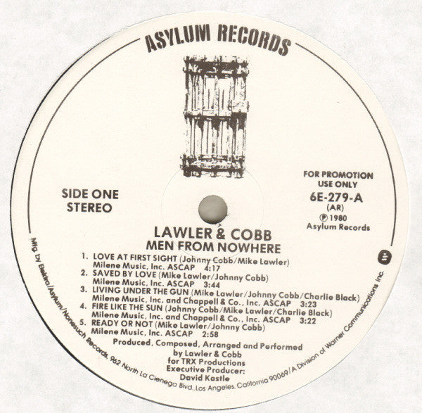 Mike Lawler & Johnny Cobb : Men From Nowhere (LP, Promo)