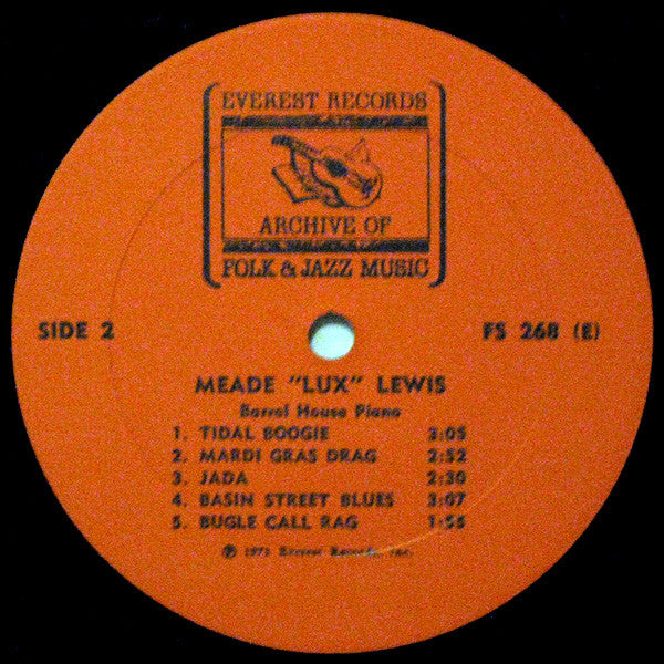 Meade "Lux" Lewis : Barrel House Piano (LP, Album, RE, Ele)