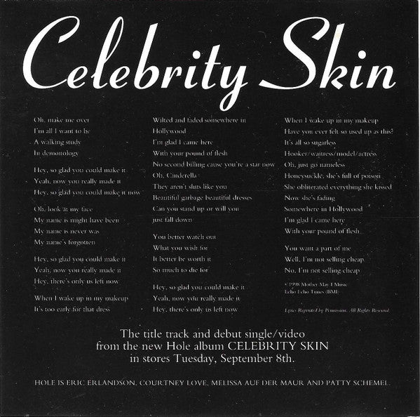 Hole (2) : Celebrity Skin (CD, Single, Promo)
