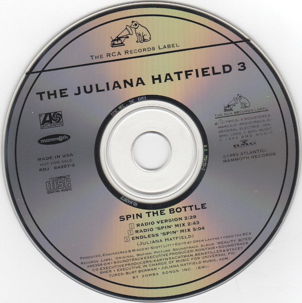 The Juliana Hatfield 3* : Spin The Bottle (CD, Single, Promo)