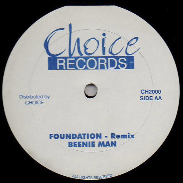 Beenie Man : Foundation (Remix) (12", Unofficial)
