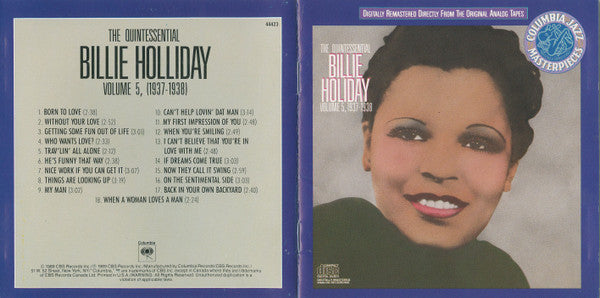 Billie Holiday : The Quintessential Billie Holiday Volume 5 (1937-1938) (CD, Comp, RE, RM)