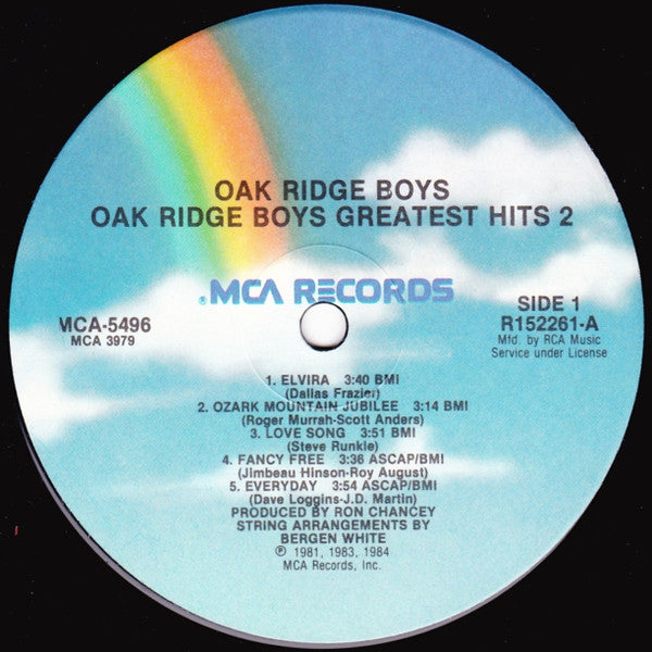 The Oak Ridge Boys : Oak Ridge Boys Greatest Hits 2 (LP, Comp, Club)