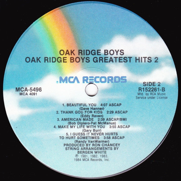 The Oak Ridge Boys : Oak Ridge Boys Greatest Hits 2 (LP, Comp, Club)
