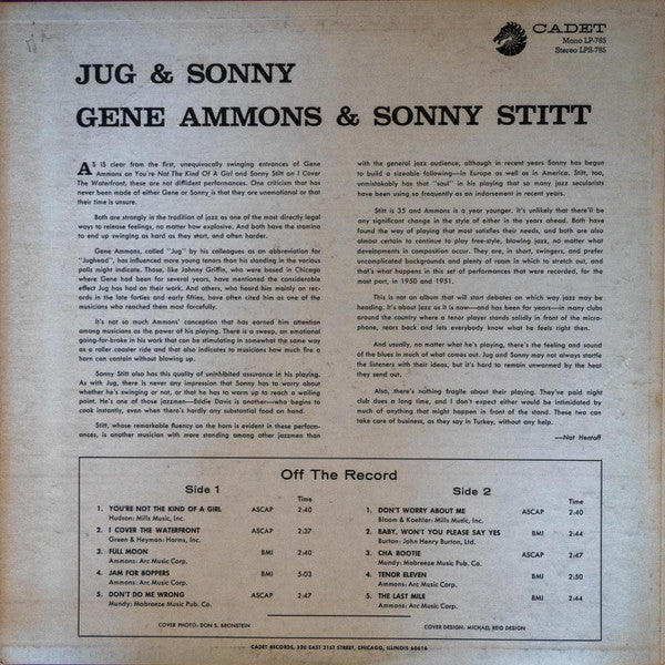 Gene Ammons & Sonny Stitt : Jug & Sonny (LP, Album, RE)