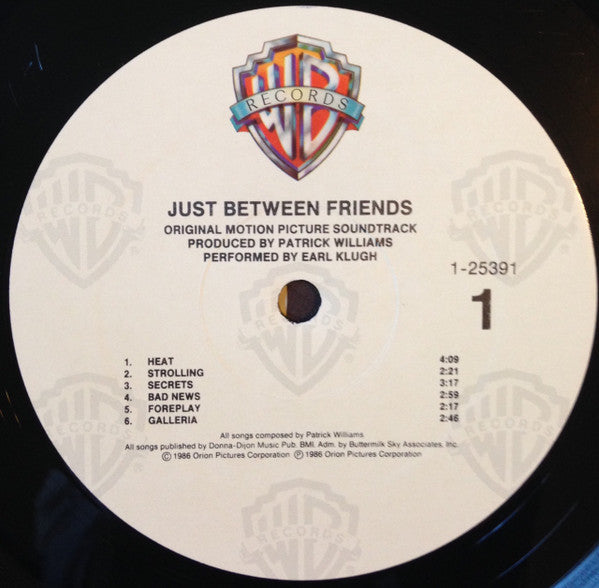 Earl Klugh, Patrick Williams : Just Between Friends - Original Motion Picture Soundtrack (LP, Album)