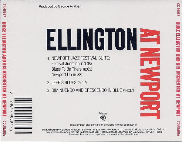 Duke Ellington And His Orchestra : Ellington At Newport (CD, Album, RE, RM)