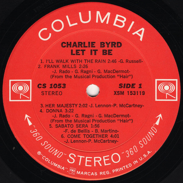 Charlie Byrd : Let It Be (LP, Album)