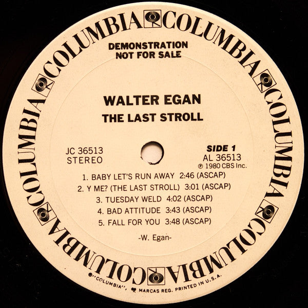Walter Egan : The Last Stroll (LP, Promo)