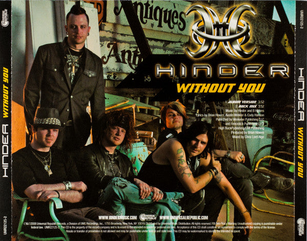 Hinder (2) : Without You (CD, Single, Promo)